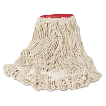 Rubbermaid® Commercial Super Stitch Looped-end Wet Mop Head, Cotton-synthetic, Large Size, Red-white freeshipping - TVN Wholesale